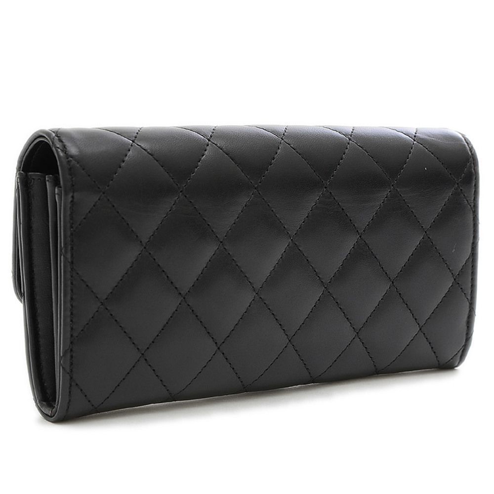 Chanel Matelasse Lambskin Black Long Wallet Handbag - Picture 2 of 7